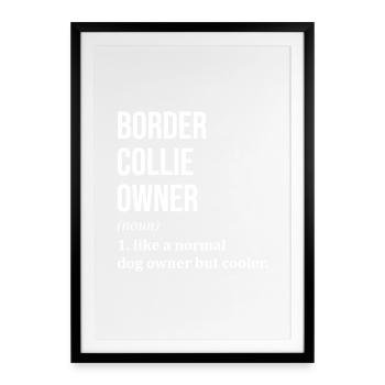 Border Collie Border Collie Border Collie - Gerahmtes Poster (49 × 69 cm) - Schwarz - Vorne