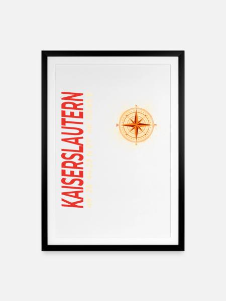 Kaiserslautern - Gerahmtes Poster (49 × 69 cm) - Schwarz