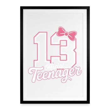 13. Geburtstag Teenager Geschenk - Gerahmtes Poster (49 × 69 cm) - Schwarz - Vorne