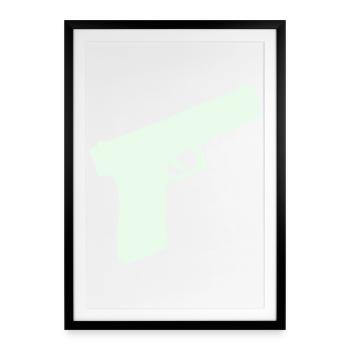 Pistole Waffe - Gerahmtes Poster (49 × 69 cm) - Schwarz - Vorne