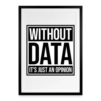 Without Data It's Just An Opinion Statistik Nerd - Gerahmtes Poster (49 × 69 cm) - Schwarz - Vorne