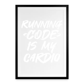 Lustiger Softwareingenieur Cardio Gym für Programmierer - Gerahmtes Poster (49 × 69 cm) - Schwarz - Vorne