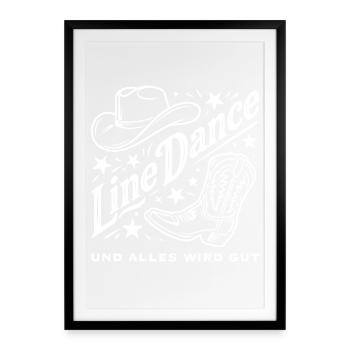 Line Dance Cowboy Flair - Gerahmtes Poster (49 × 69 cm) - Schwarz - Vorne