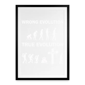 Wrong Evolution True Evolution - Gerahmtes Poster (49 × 69 cm) - Schwarz - Vorne