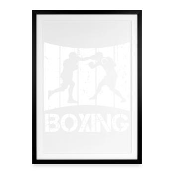 Retro Boxen - Gerahmtes Poster (49 × 69 cm) - Schwarz - Vorne