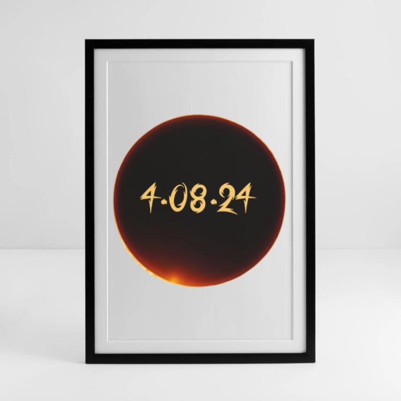 Solar Eclipse 2024 Framed poster (49 × 69 cm)