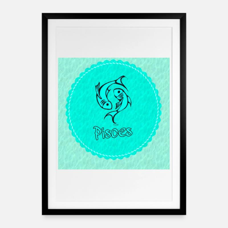 Poissons - Affiche encadrée (49 × 69 cm) - noir