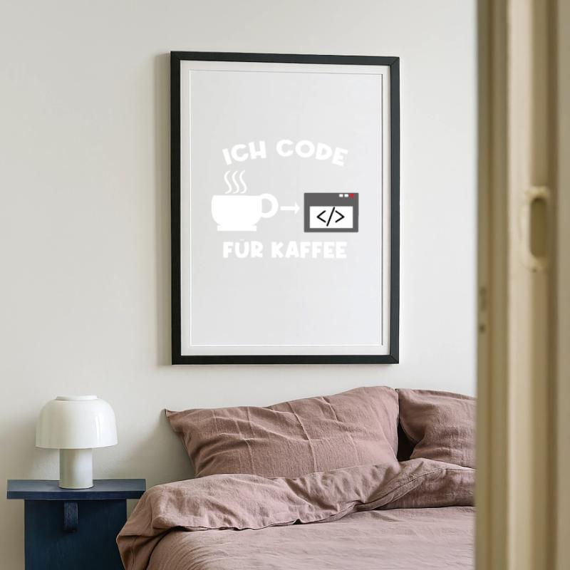 Workaholic Job Coder Karriere Erfolg Statement Gerahmtes Poster (49 × 69 cm)