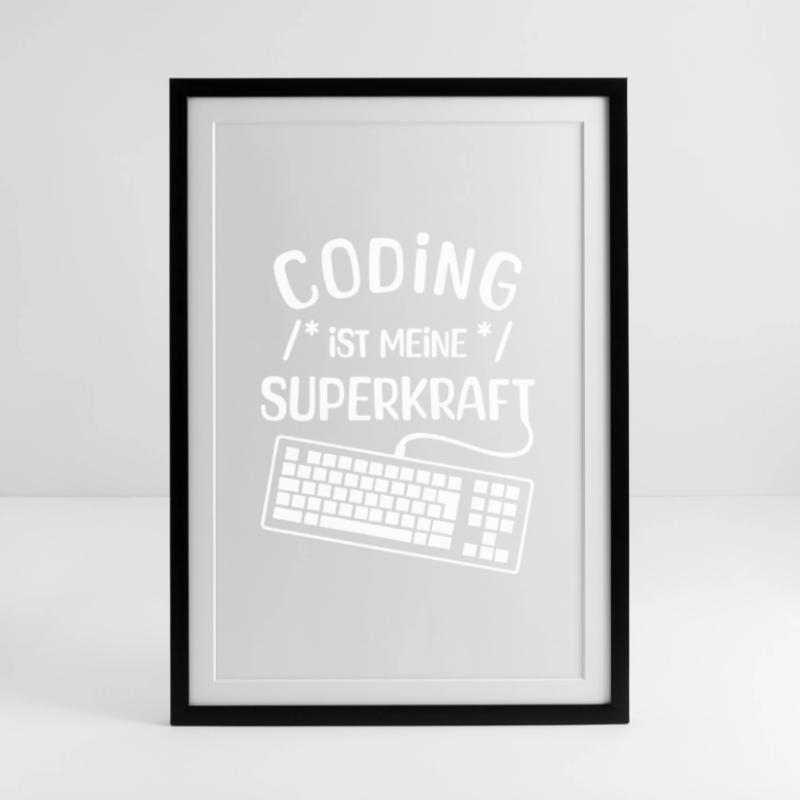 Instruction de script de code Développeur Computergeek Affiche encadrée (49 × 69 cm)