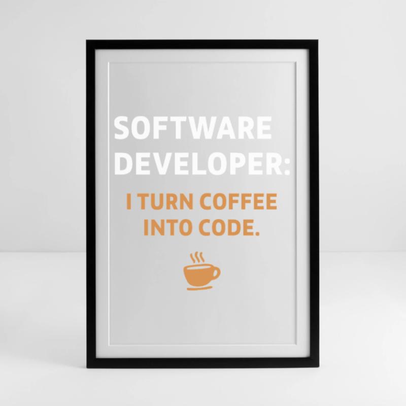 Software Developer - Coffee Edition Framed poster (49 × 69 cm)