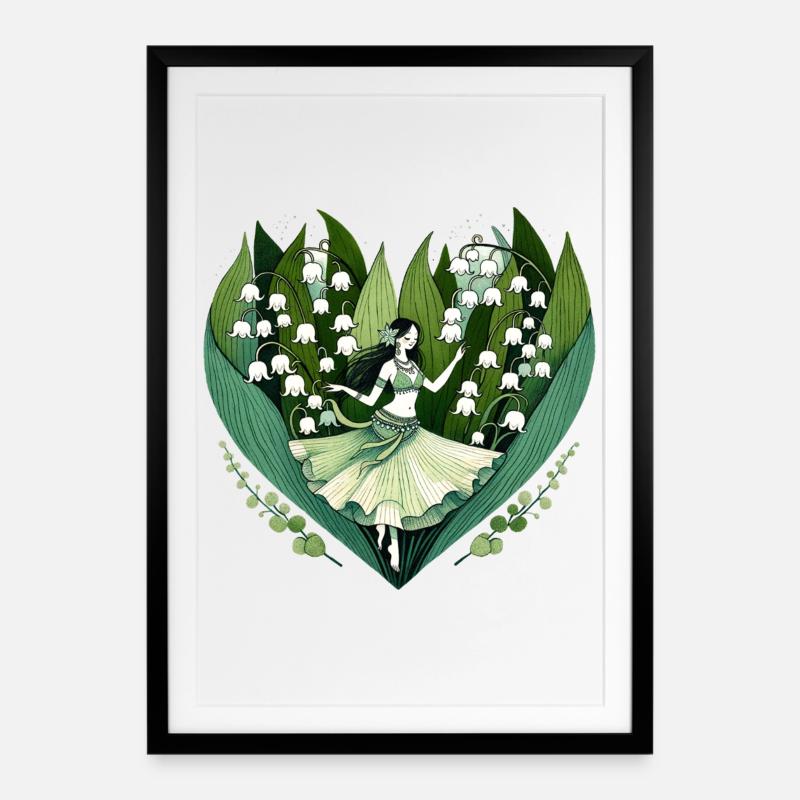 Lily Vale danseuse dans Heart Bloom - Affiche encadrée (49 × 69 cm) - noir