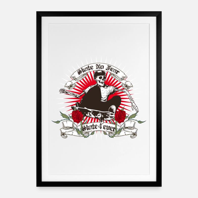 Skate keine Angst - Gerahmtes Poster (49 × 69 cm) - Schwarz