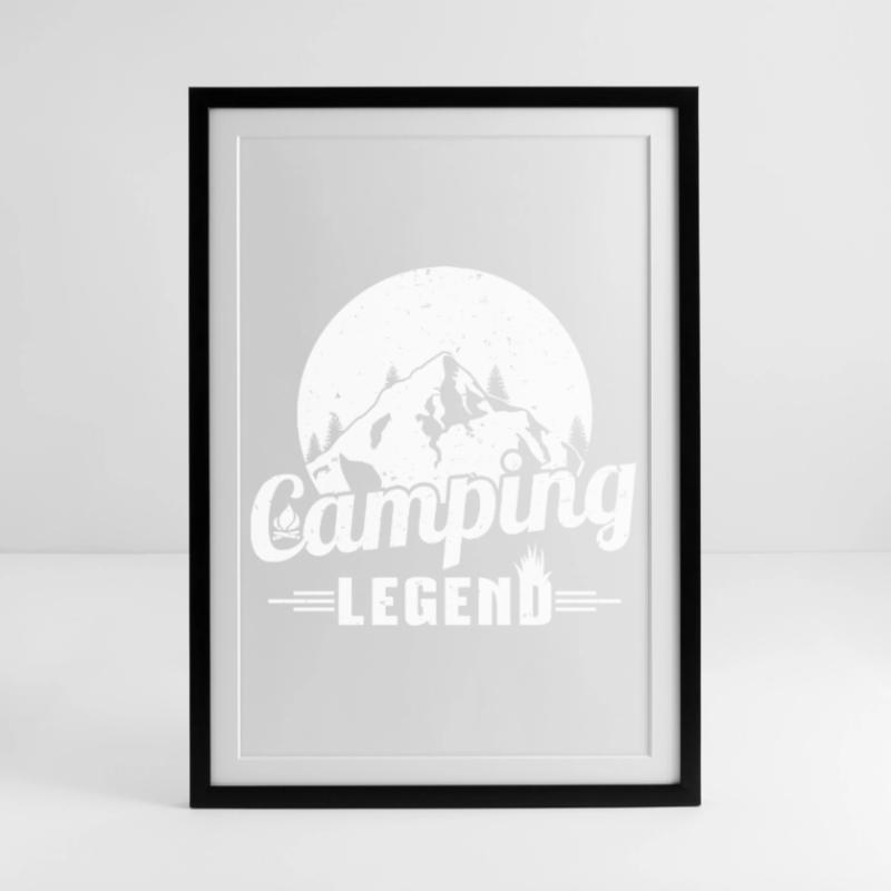 Mountain Camping Legend Design Framed poster (49 × 69 cm)