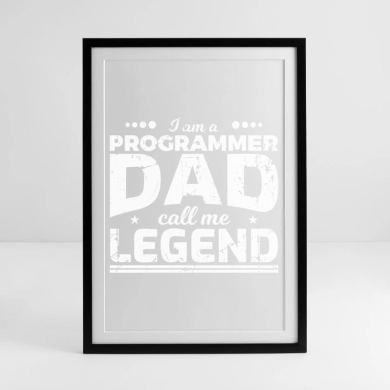 Coder Papa Gerahmtes Poster (49 × 69 cm)
