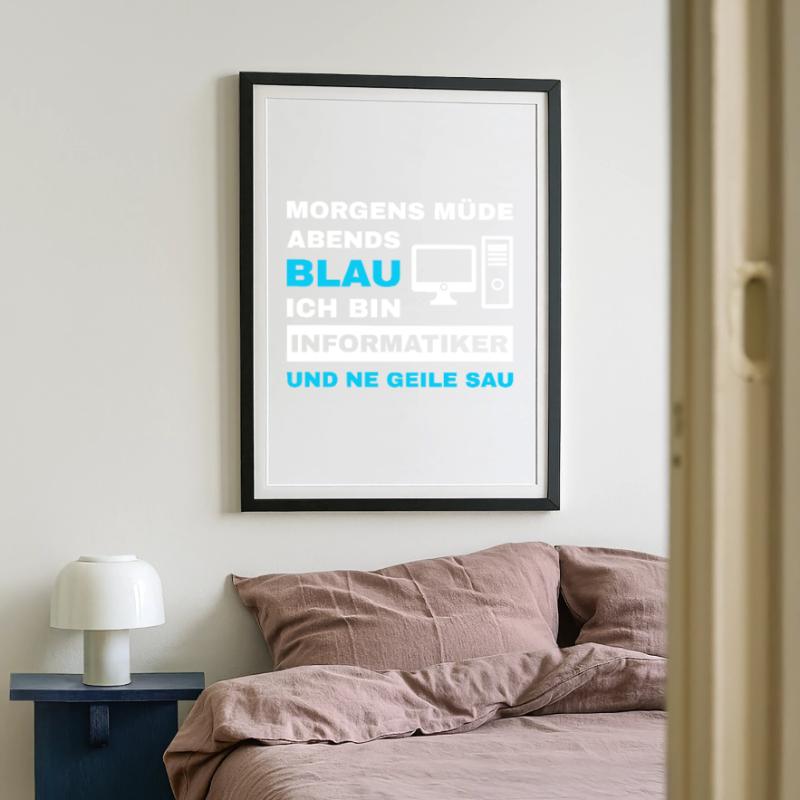 computer scientist programmer admin sayings funny Framed poster (49 × 69 cm)