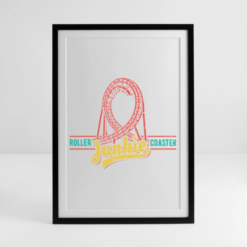 Rollercoaster Junkie - Roller Coaster - Loop Framed poster (49 × 69 cm)