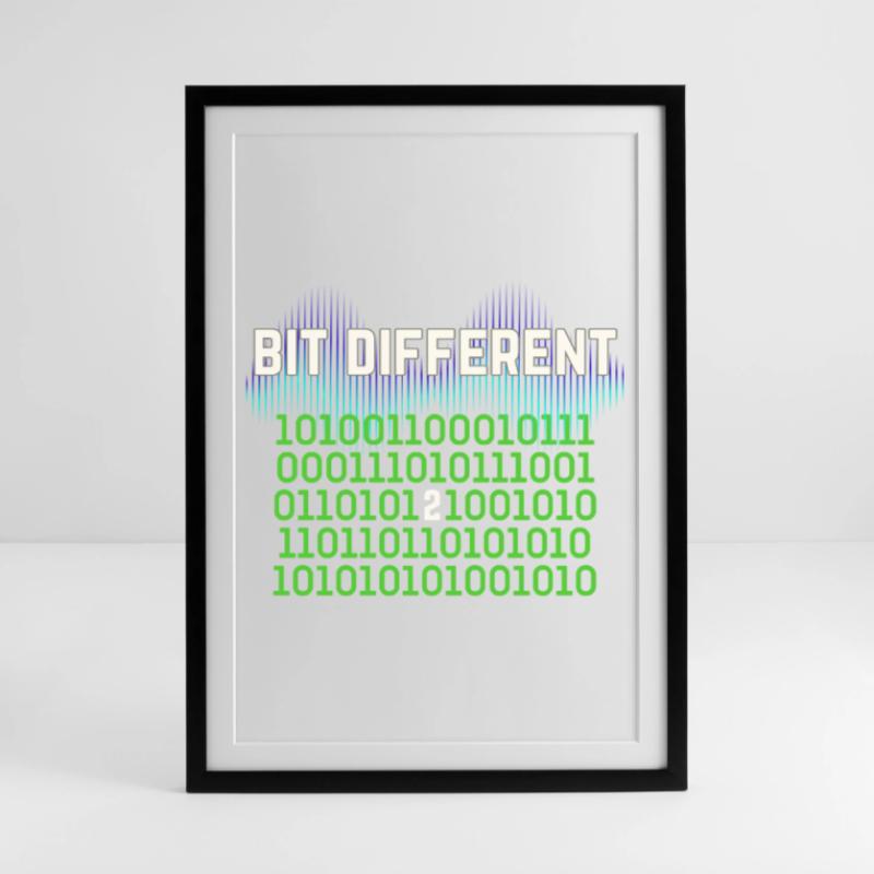 Bit Different - Nerdy Binary Error Design Framed poster (49 × 69 cm)