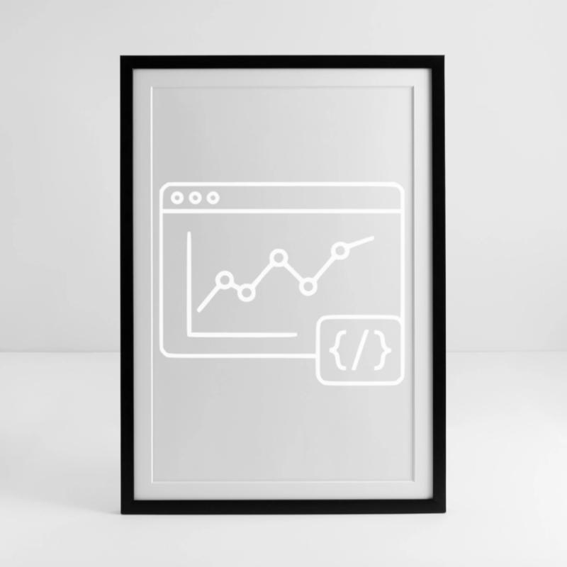 Web Analyse Chart Coding Browser Vektor Gerahmtes Poster (49 × 69 cm)