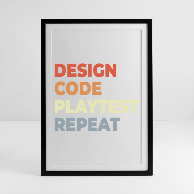 Game Development Workflow Framed poster (49 × 69 cm)