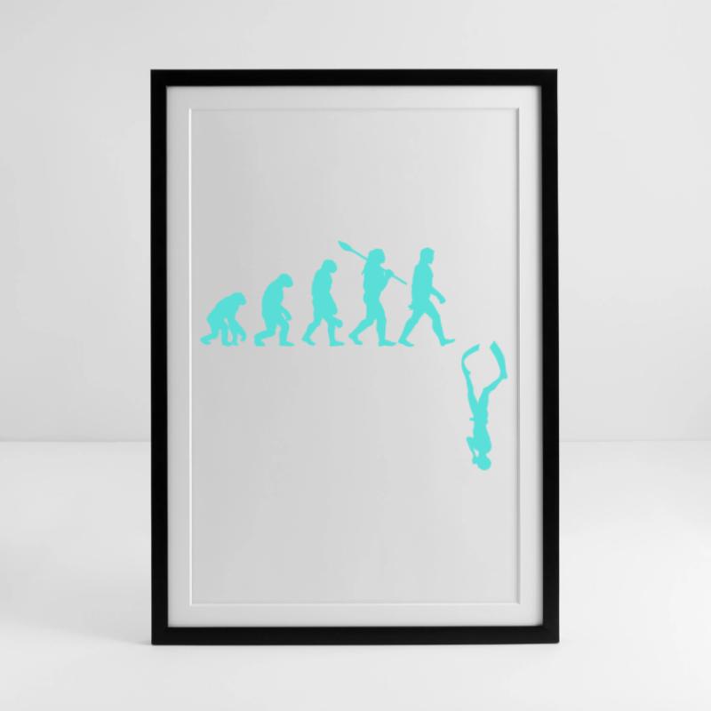 Évolution de l’apnée Affiche encadrée (49 × 69 cm)