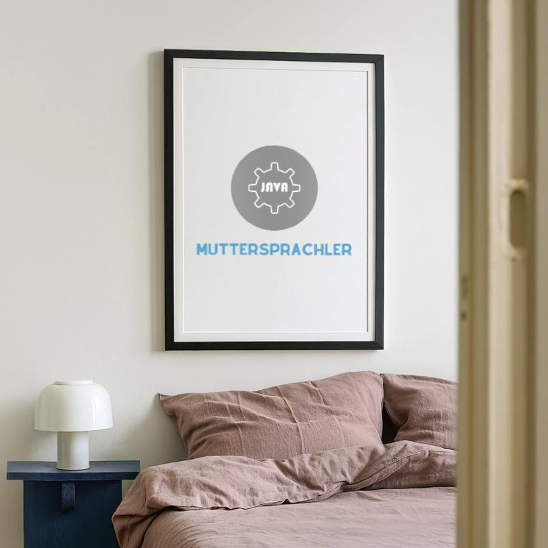 Muttersprachler: JavaScript Edition Gerahmtes Poster (49 × 69 cm)