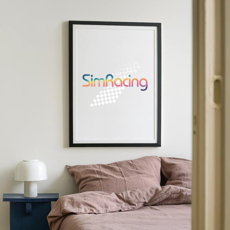 SimRacing Gradient Logo Framed poster (49 × 69 cm)