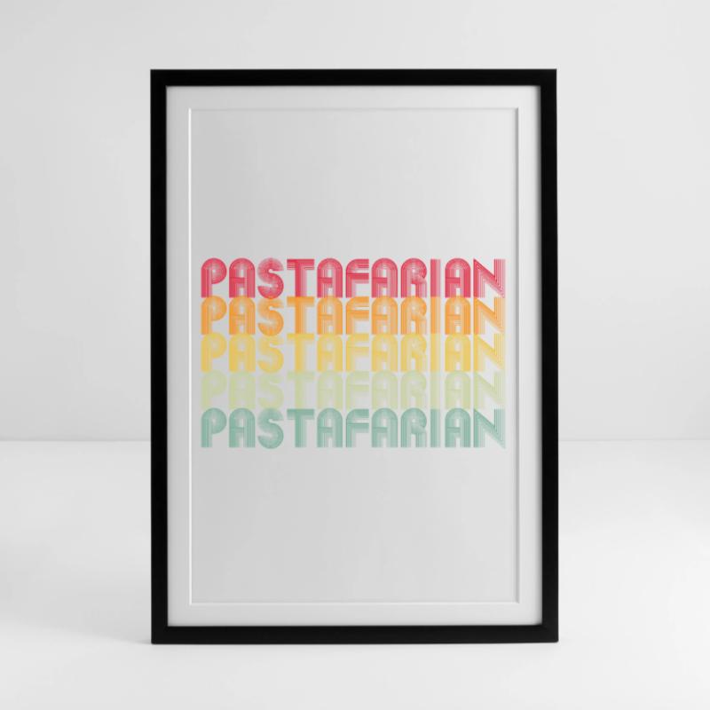 Rainbow Font Stack Pattern Framed poster (49 × 69 cm)