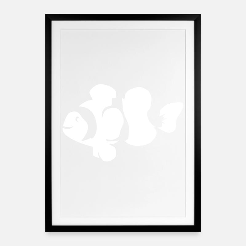 Clownfish - Gerahmtes Poster (49 × 69 cm) - Schwarz