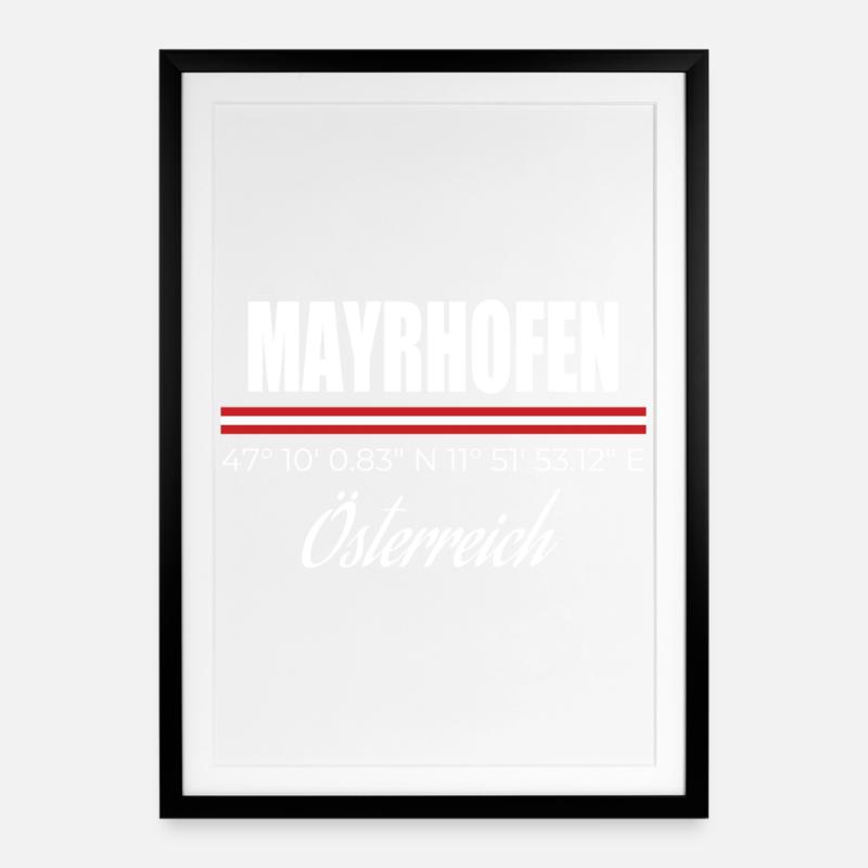 Mayrhofen - Affiche encadrée (49 × 69 cm) - noir