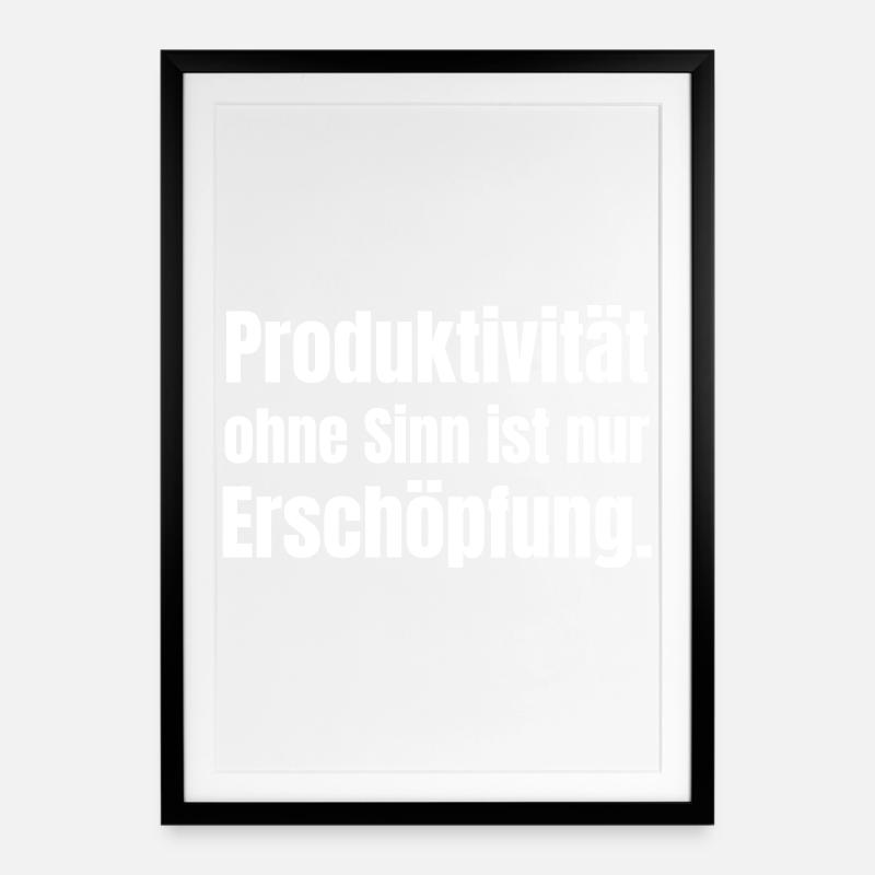 Déclaration typographique de productivité avec objectif - Affiche encadrée (49 × 69 cm) - noir