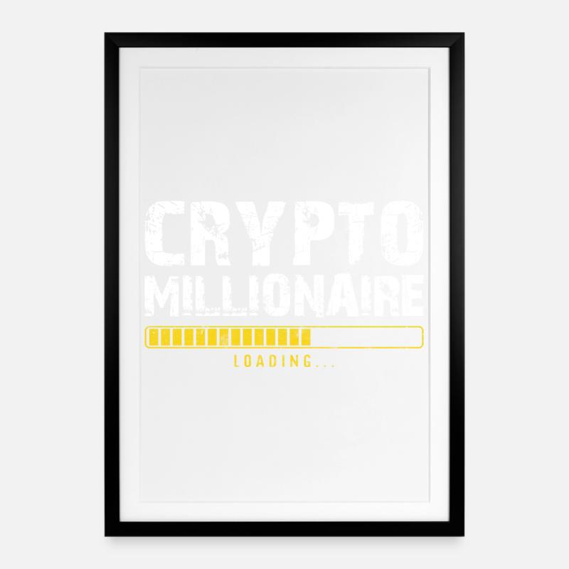 Crypto millionaire - Affiche encadrée (49 × 69 cm) - noir