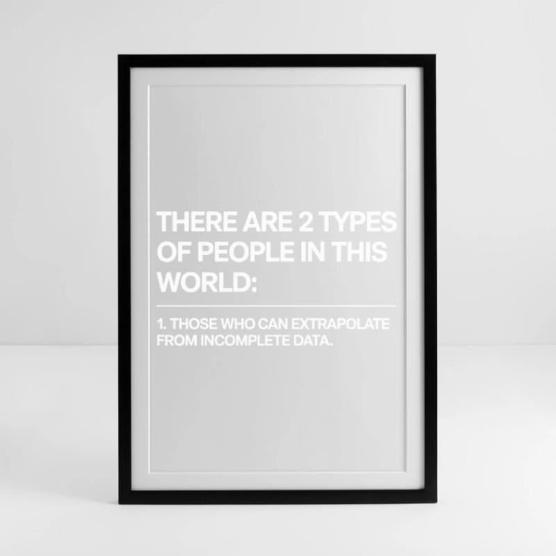 Statistik Analyse Data Science Extrapolation Gerahmtes Poster (49 × 69 cm)