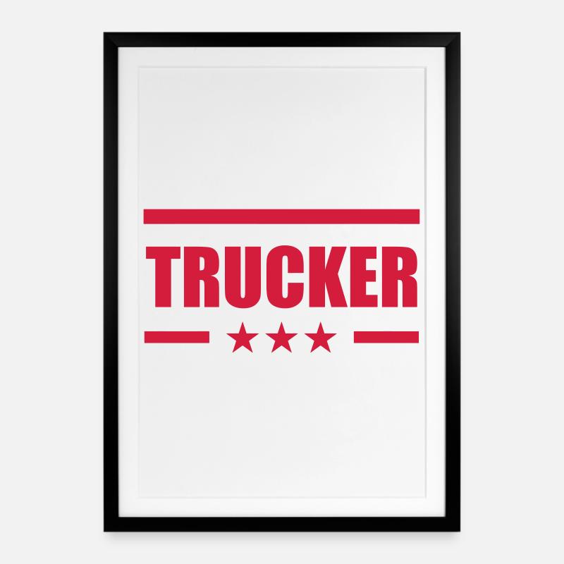 Trucker - Affiche encadrée (49 × 69 cm) - noir