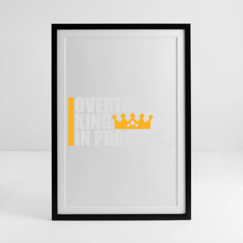 Overthinking In Process Funny Brooding Saying Logo Framed poster (49 × 69 cm)