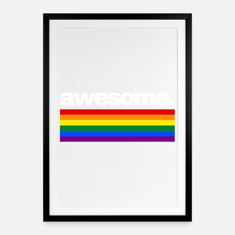 awesome - Framed poster (49 × 69 cm) - black
