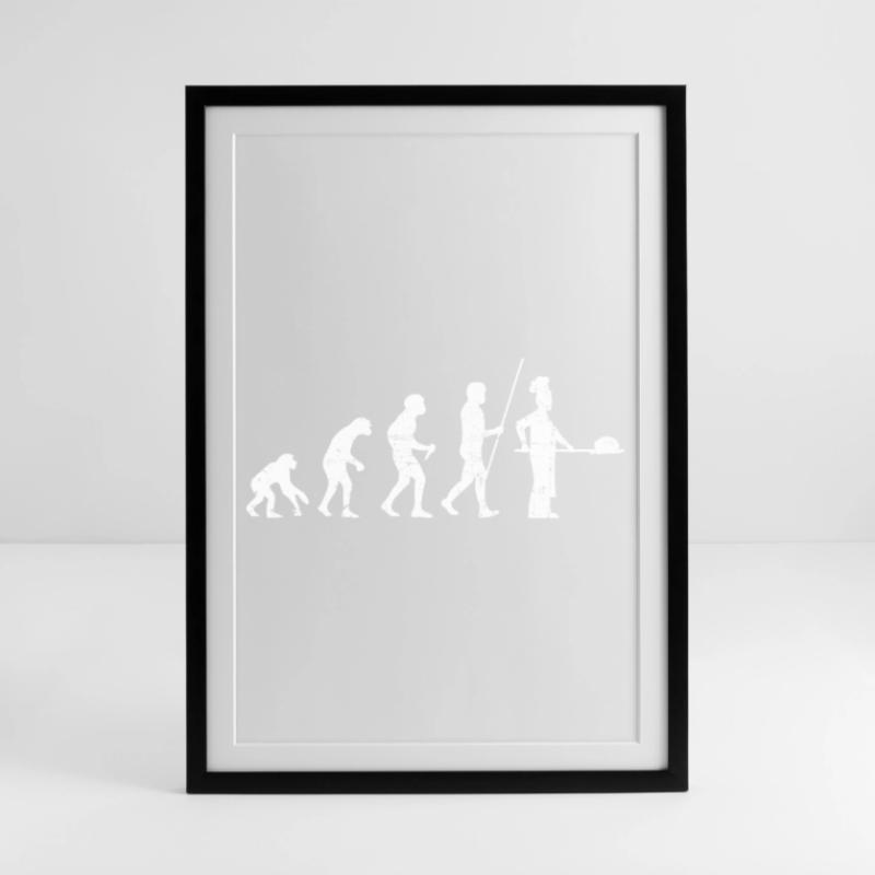 Bäcker Evolution Distressed Look Gerahmtes Poster (49 × 69 cm)