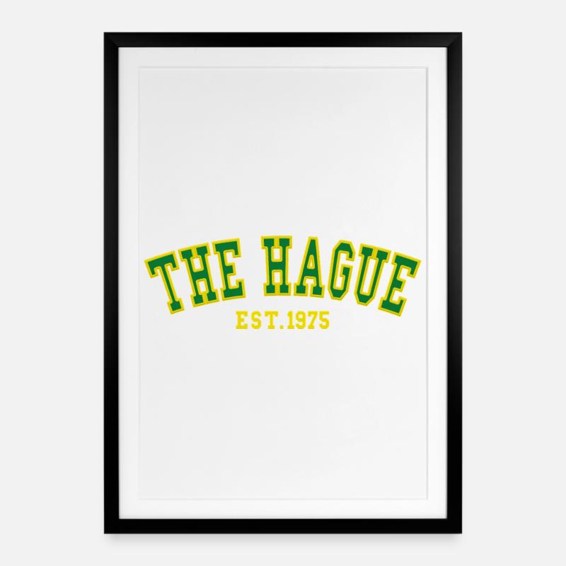 Den Haag Est. 1975 - Gerahmtes Poster (49 × 69 cm) - Schwarz