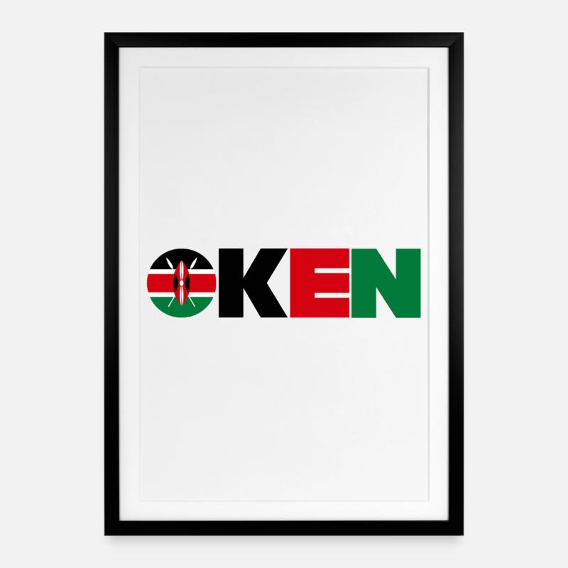 Kenia - Gerahmtes Poster (49 × 69 cm) - Schwarz