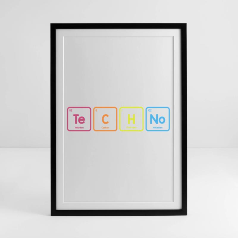 Techno éléments Affiche encadrée (49 × 69 cm)