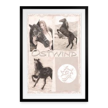 Ostwind Kacheln altrosa Poster - Gerahmtes Poster (49 × 69 cm) - Schwarz - Vorne