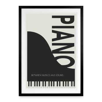 Piano – Between Silence and Sound - Gerahmtes Poster (49 × 69 cm) - Schwarz - Vorne