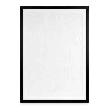 Je Ne Tombe Pas Je Teste la Gravité Humour Chute - Affiche encadrée (49 × 69 cm) - noir - Devant