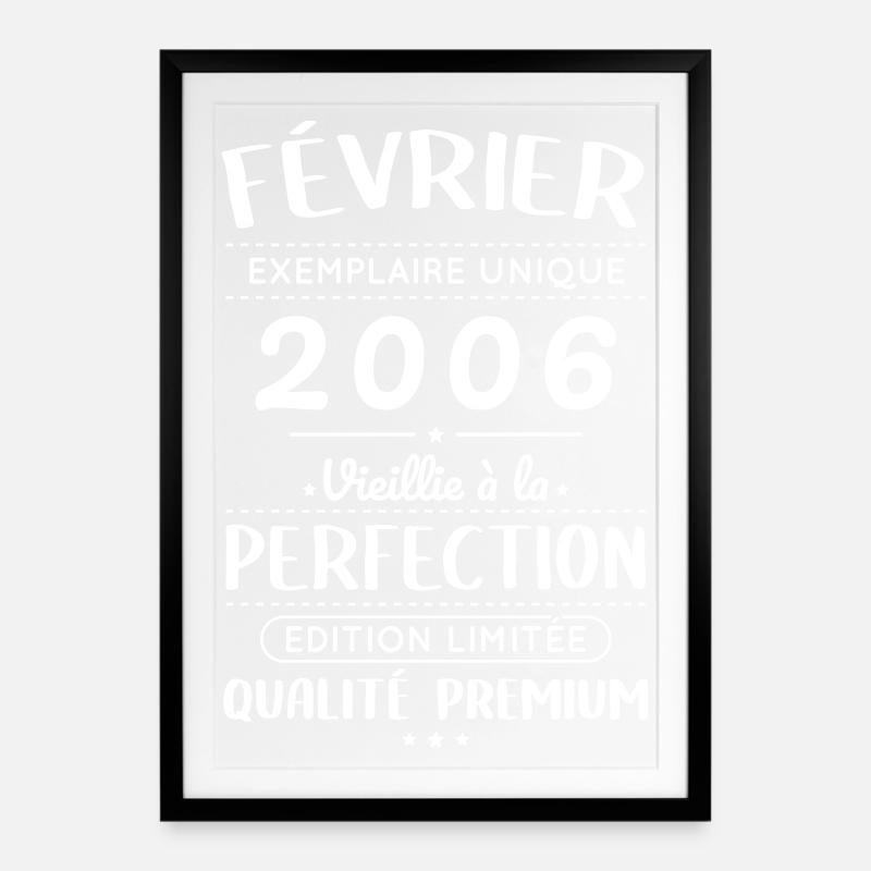 Anniversaire 20 ans - Février 2006 Perfection - Affiche encadrée (49 × 69 cm) - noir