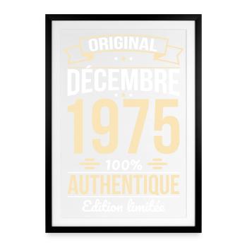 Anniversaire 50 ans - Original - Décembre 1975 - Affiche encadrée (49 × 69 cm) - noir - Devant