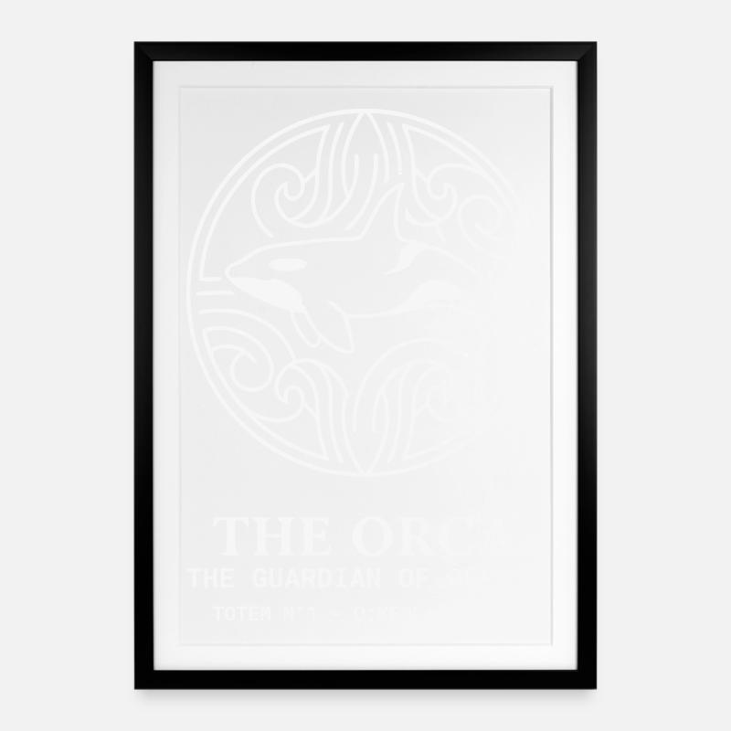 Orque gardienne des abysses - Affiche encadrée (49 × 69 cm) - noir