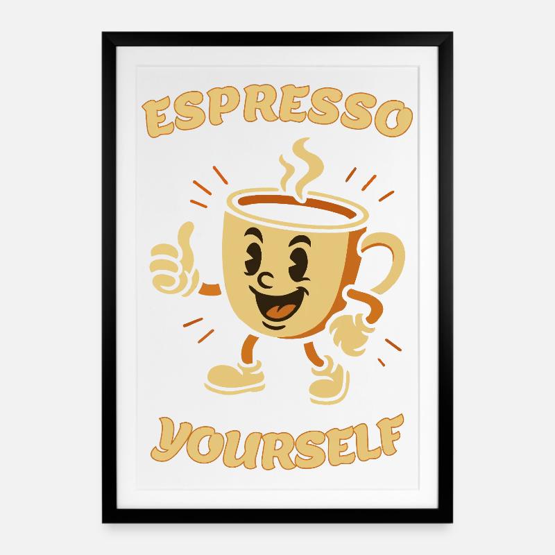 Espresso vous-même - Affiche encadrée (49 × 69 cm) - noir