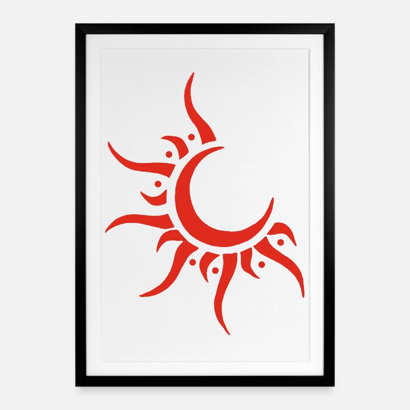 Red Sun and Moon - Framed poster (49 × 69 cm) - black