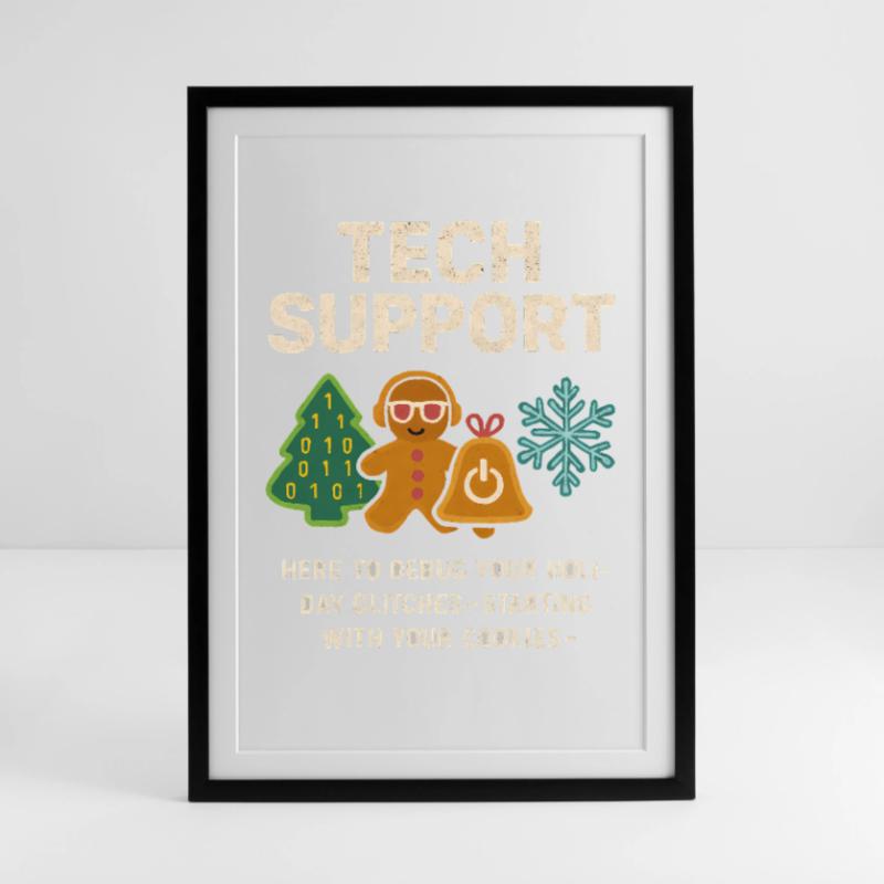 Admin Weihnachtsgeschenk IT Support Debugging Gerahmtes Poster (49 × 69 cm)