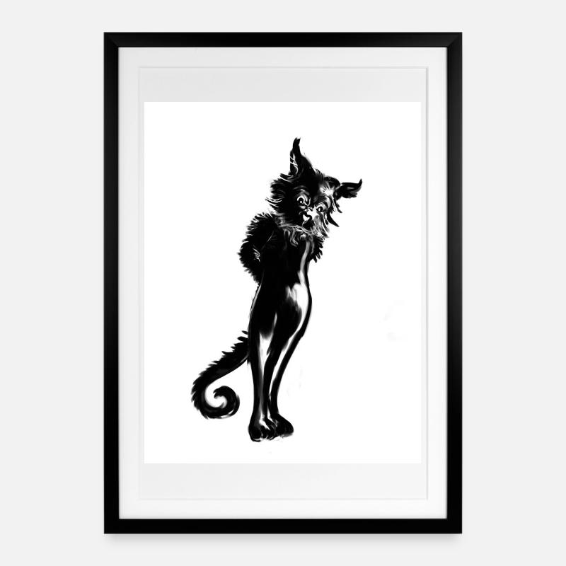Debout les chats! - Affiche encadrée (49 × 69 cm) - noir