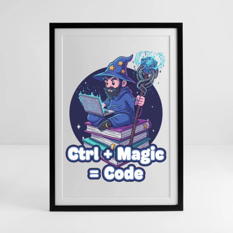 Assistant Ctrl Magic Code Affiche encadrée (49 × 69 cm)